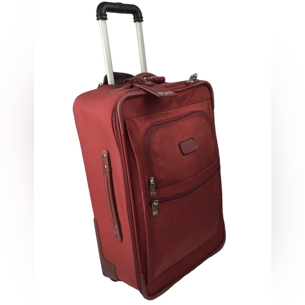 TUMI Alpha 22" Wheeled Red Ballistic Nylon Carry-on Suitcase Rolling Luggage